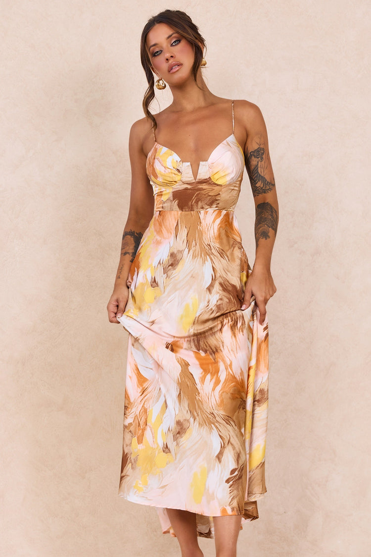 Send Love Maxi Dress - Orange Multi