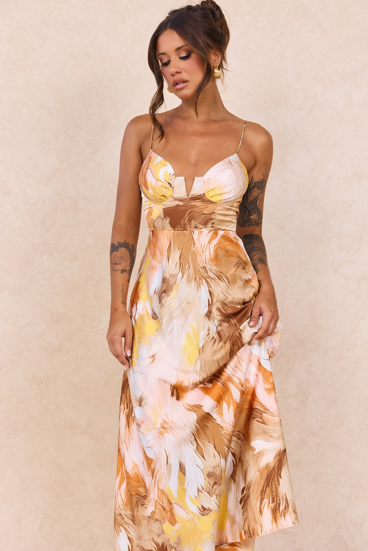 Send Love Maxi Dress - Orange Multi