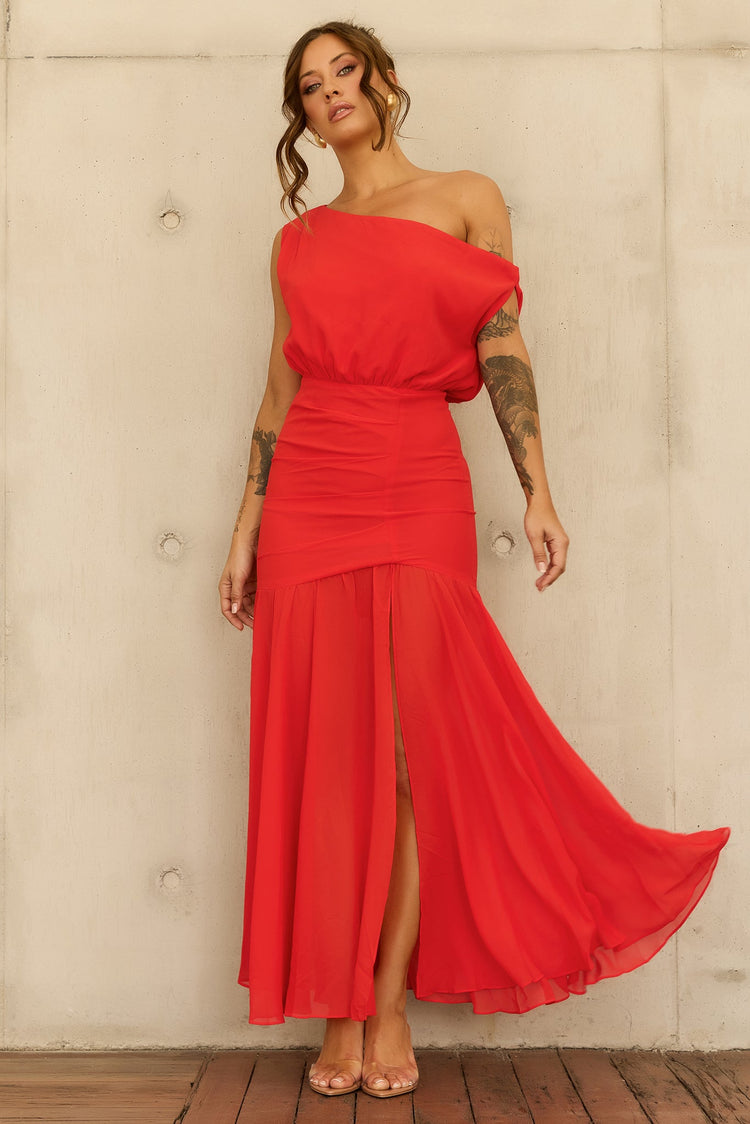 Love Gianni Chiffon Maxi Dress - Red