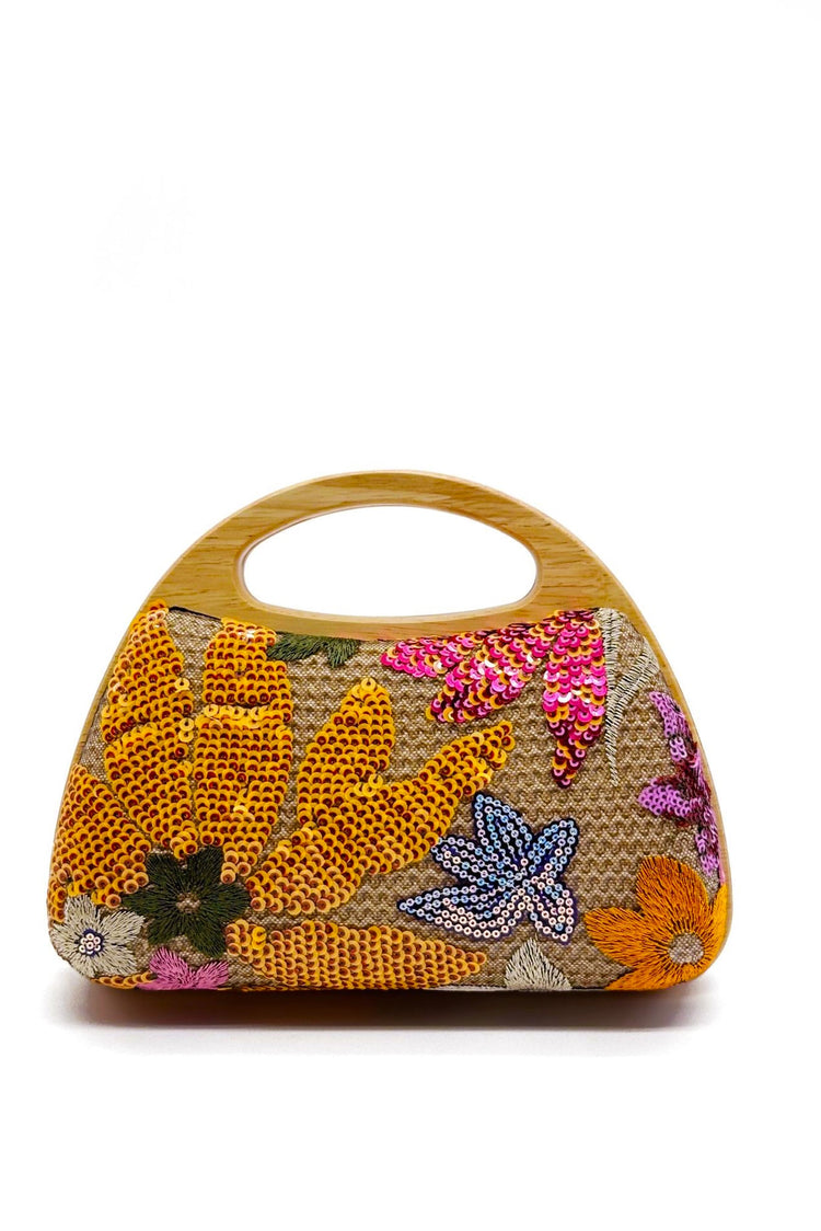 Vintage Summer Clutch Bag - Orange Multi | Sage and Paige AUS.