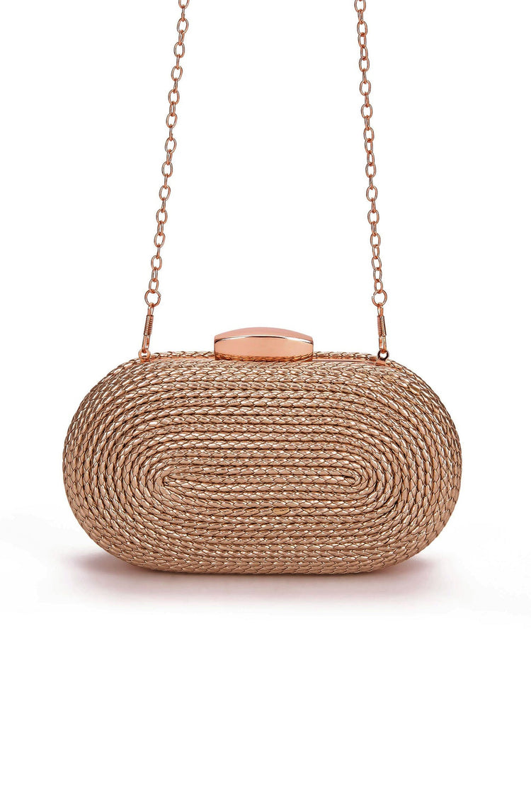 Aurora Gleam Clutch Bag - Rose Gold
