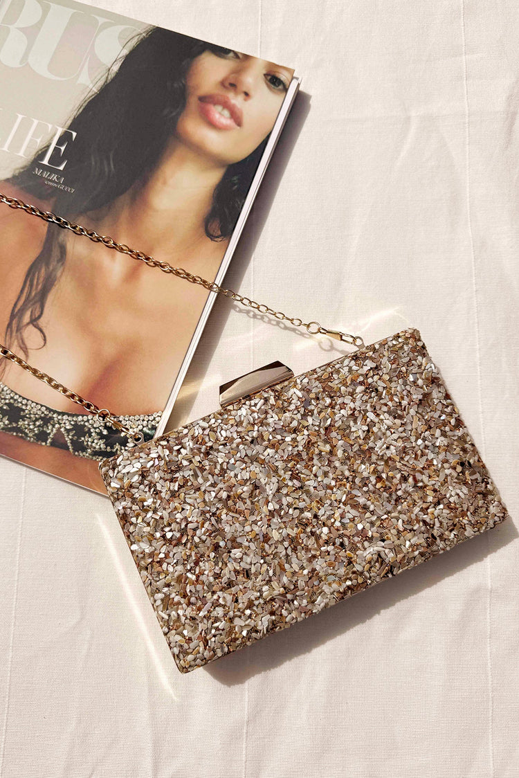Starlit Mirage Clutch Bag - Beige
