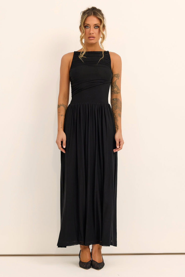 Painters Garden Maxi Dress - Black