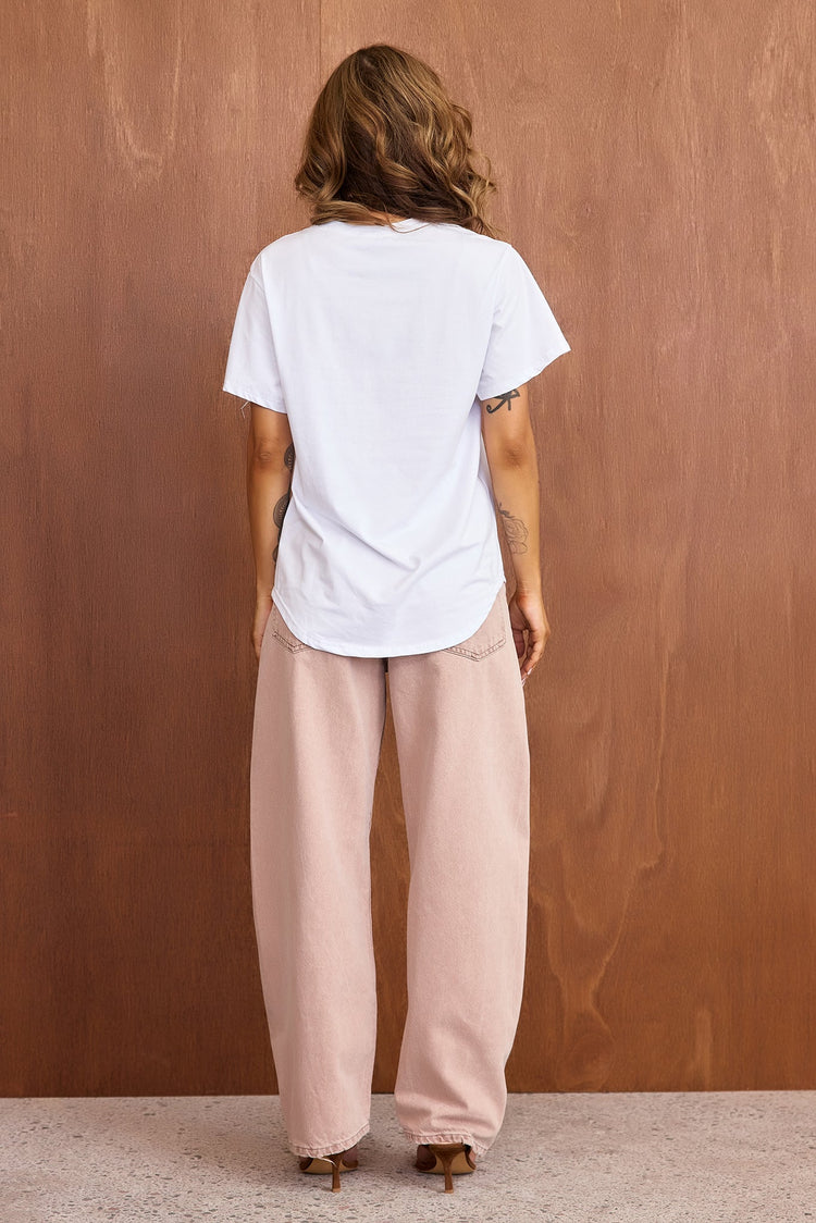 Aura Logo Tee - White-TOPS