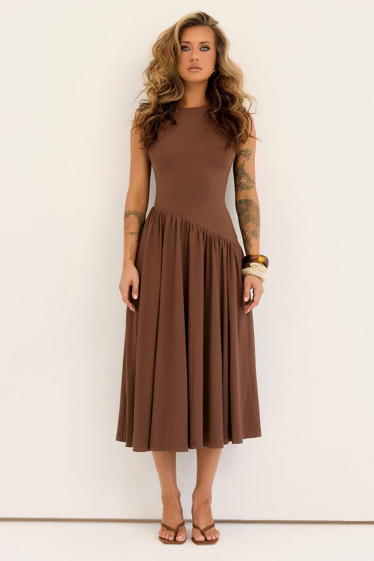 Meadowline Jersey Midi Dress - Brown