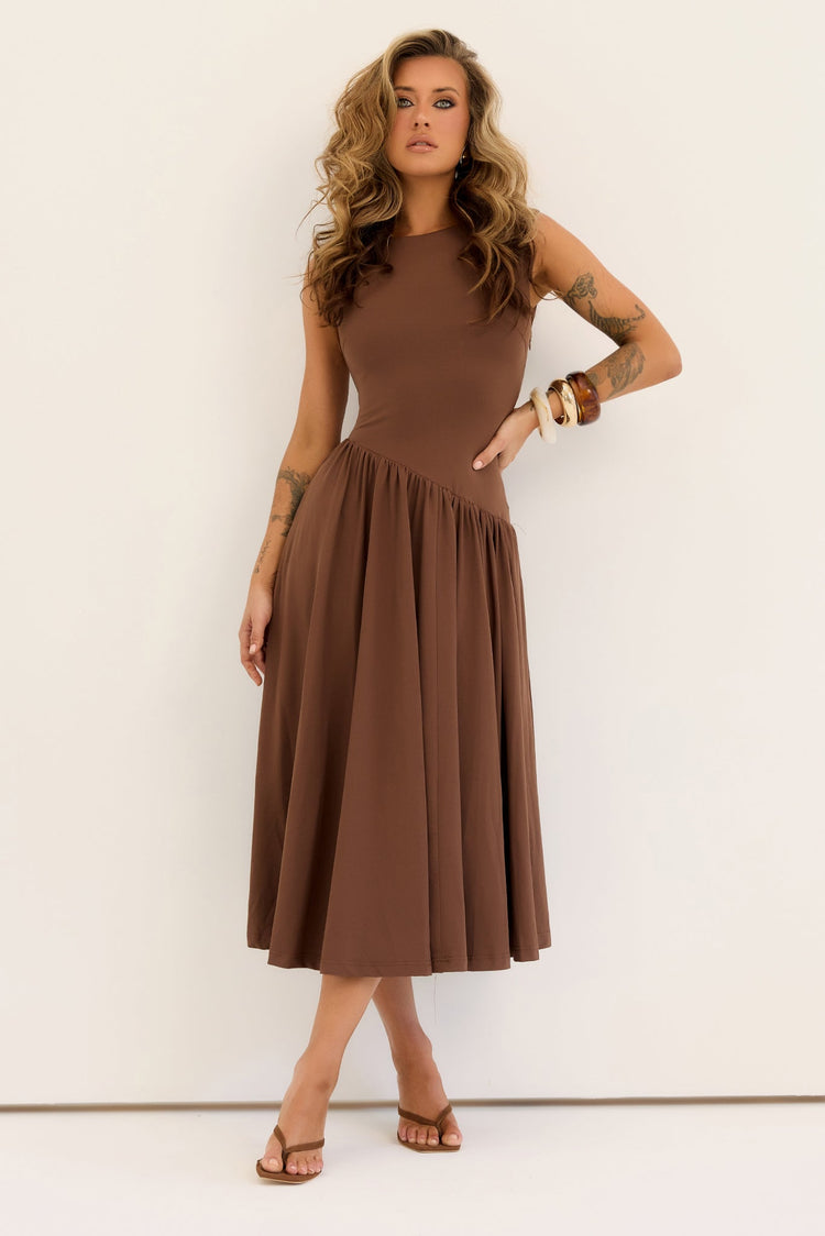 Meadowline Jersey Midi Dress - Brown