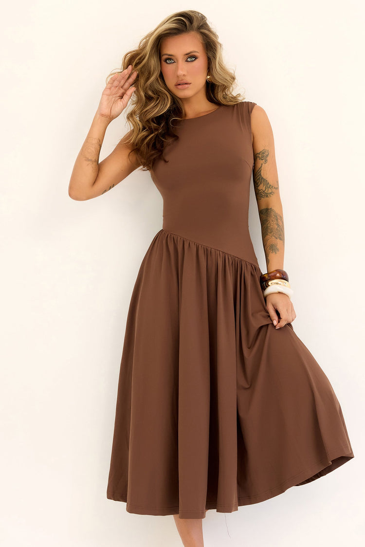 Meadowline Jersey Midi Dress - Brown