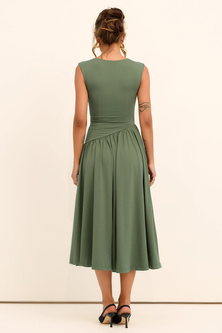 Meadowline Jersey Midi Dress - Olive