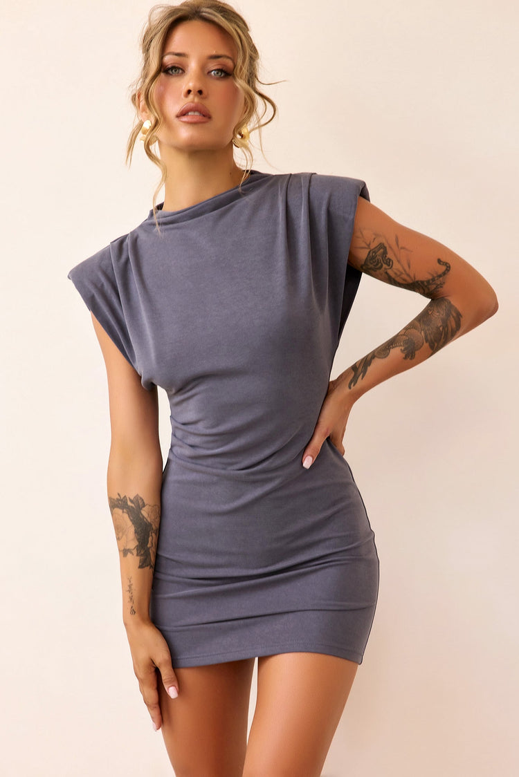 Valora Jersey Mini Dress - Grey
