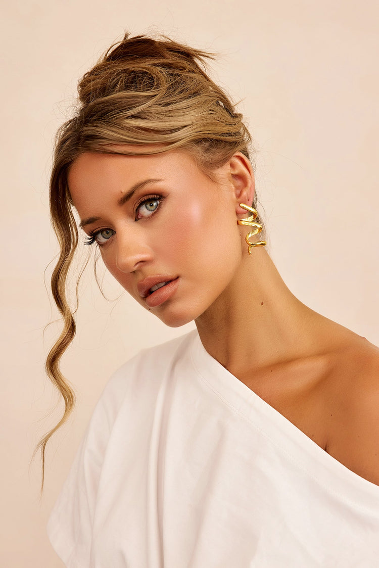 Helix Statement Earrings - Gold