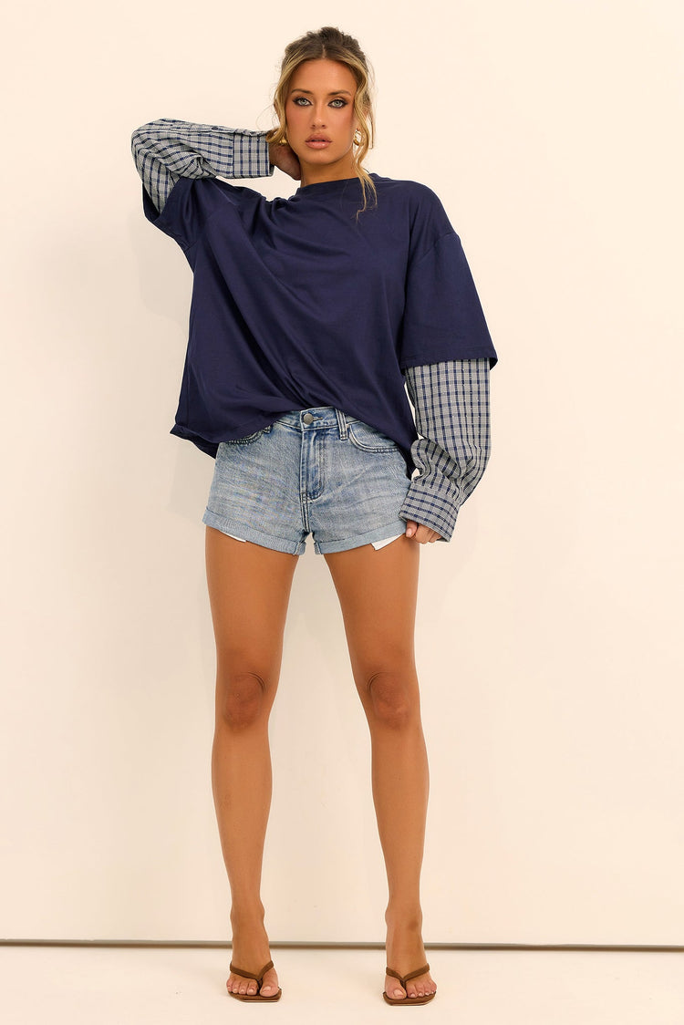 Off-Duty Muse Jersey Tee Shirt - Navy