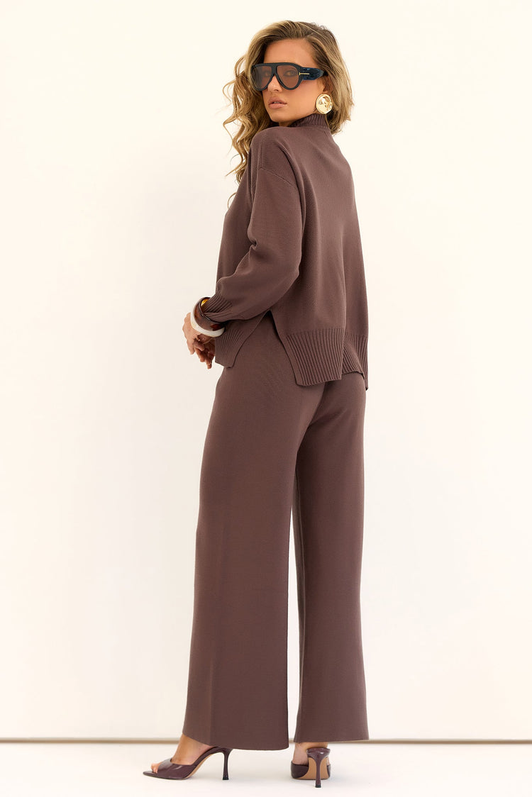 Quiet Luxury Knit Pants - Espresso
