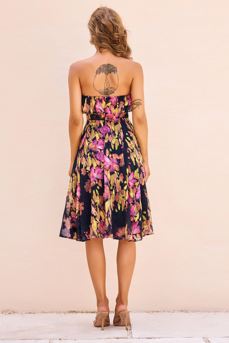 See Me Around Chiffon Midi Dress - Black