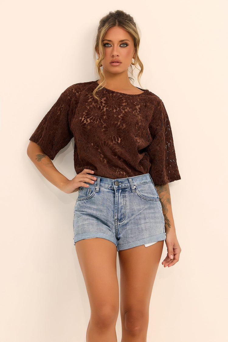 Arden Denim Shorts - Washed Blue