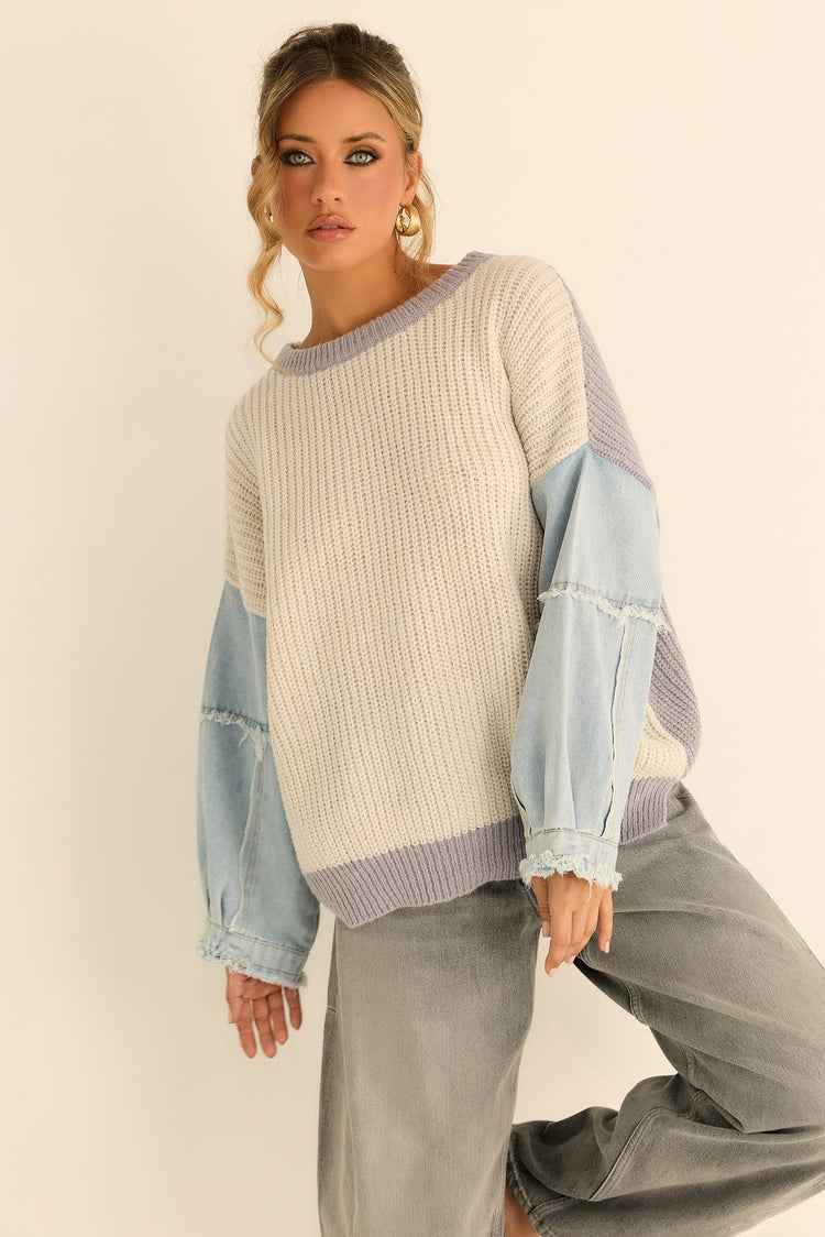 Silverwood Knit Sweater - Grey Blue