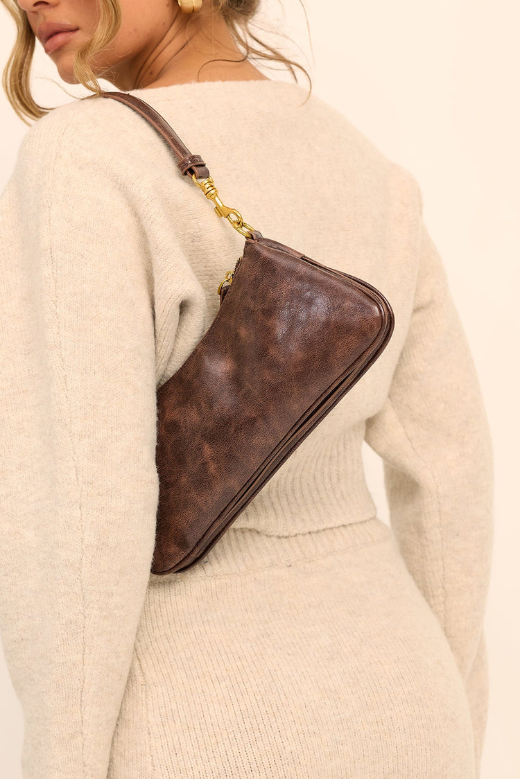 Chestnut Muse Vegan Leather Bag - Brown