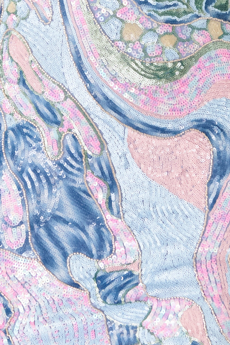 Chromatic Reverie Sequin Mini Skirt - Blue Multi
