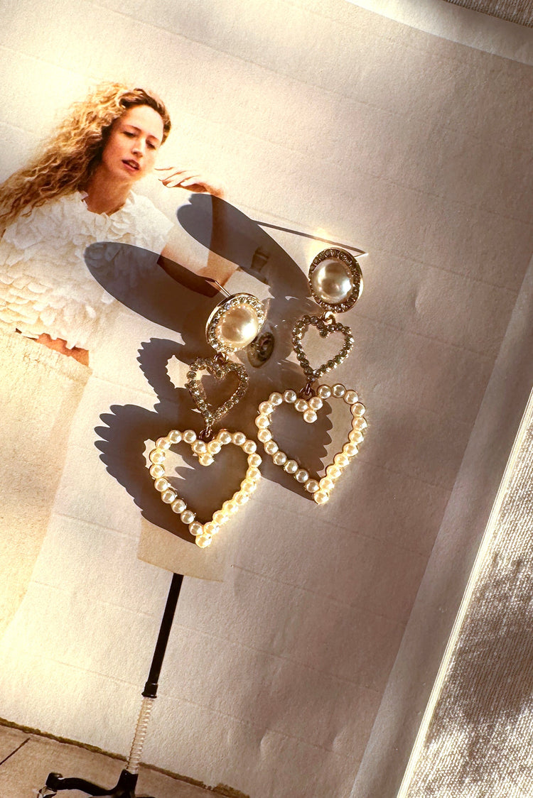 Heart Pearl Earrings