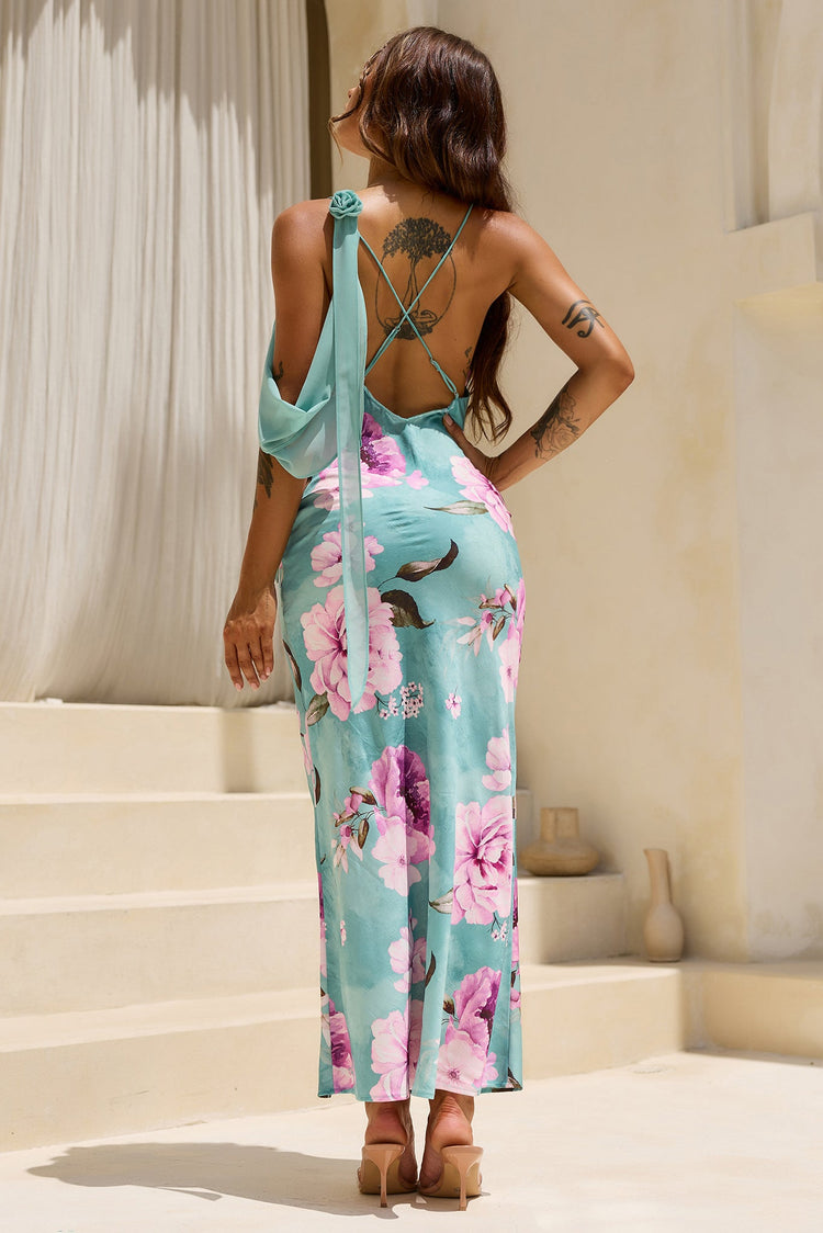 After Dusk Satin Maxi Dress - Sage for women