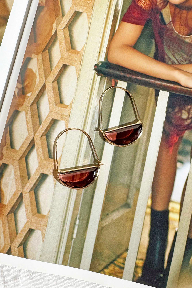 Amber Tide Earrings - Wine for women