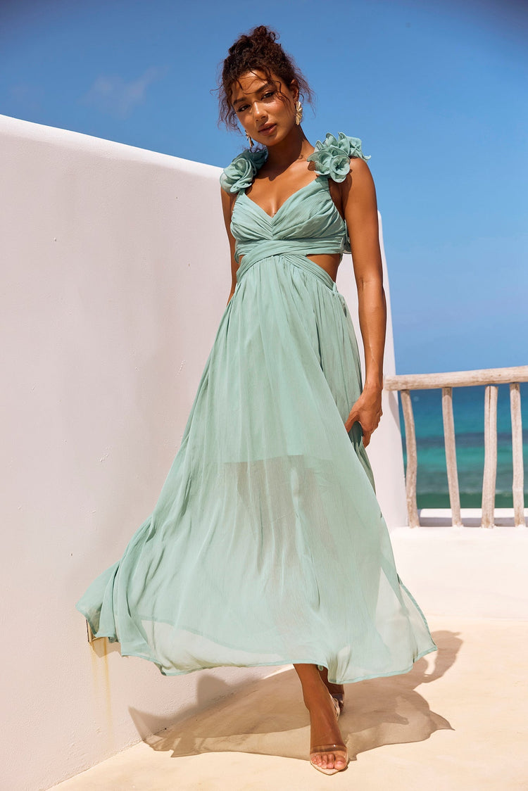 Carmen Gown Maxi Dress - Sage for women