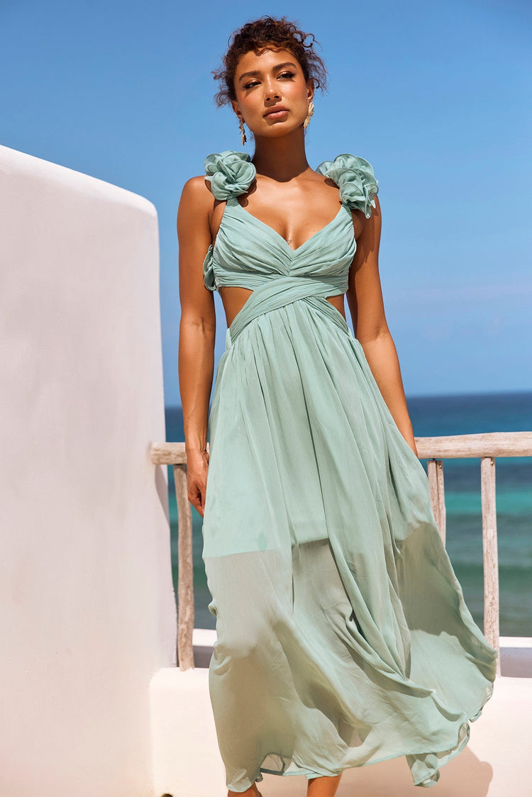 Carmen Gown Maxi Dress - Sage for women