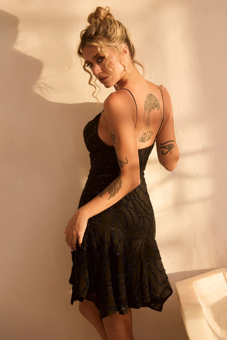Coconico Beaded Mini Dress - Black for women
