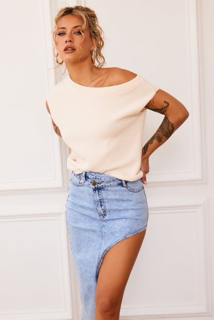 Dance In The Sun Knit Top - Beige for women