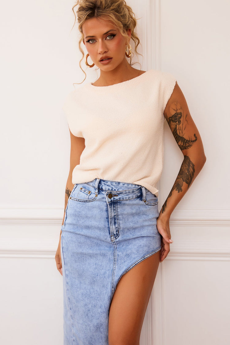 Dance In The Sun Knit Top - Beige for women