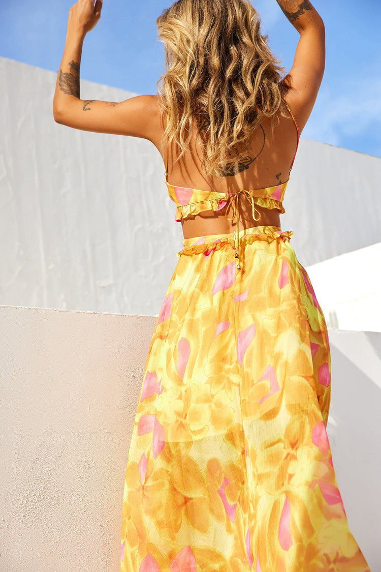 Early Sunset Maxi Dress - Yellow for women