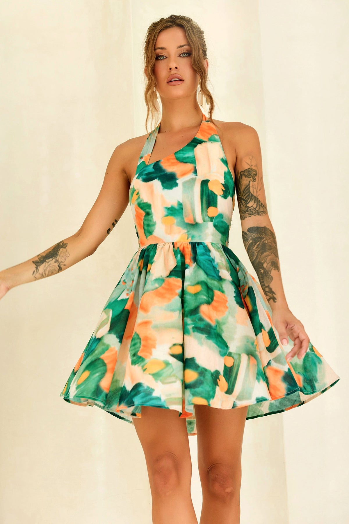 eden bloom mini dress Halter Green Multi sizeFilter-XXXL Color:Calypso Paisley On Holiday Maxi -