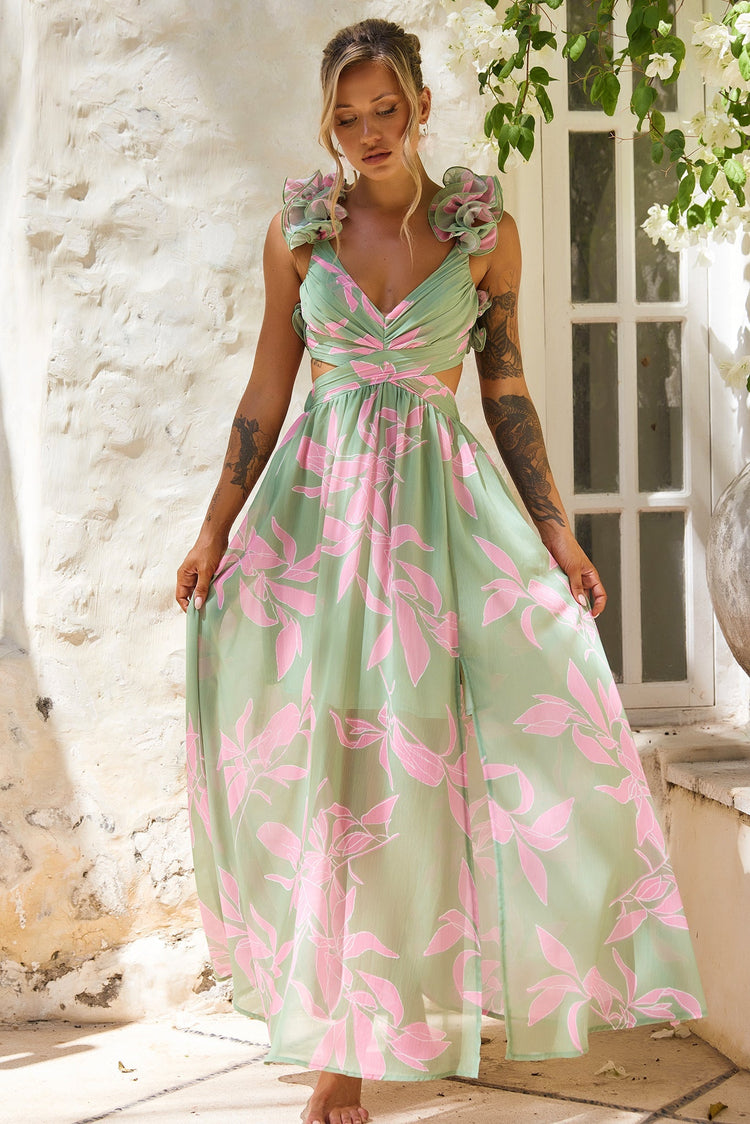 Ethereal Blossom Maxi Dress - Sage Multi Ethereal Blossom Maxi Dress - Sage Multi
