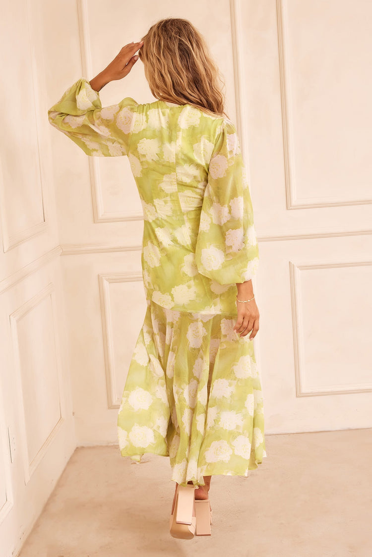 Formation Midi Dress - Lime for women