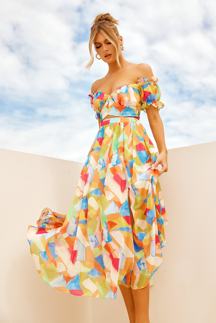Fresh Start Midi Dress - Yellow Multi for women