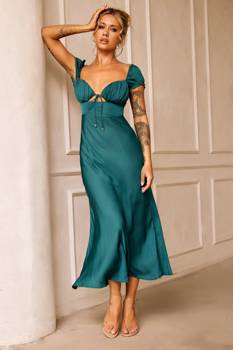Jasmine Midi Dress - Forest Green for women