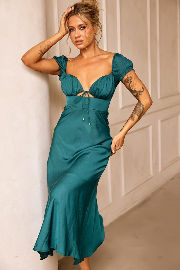 Jasmine Midi Dress - Forest Green for women
