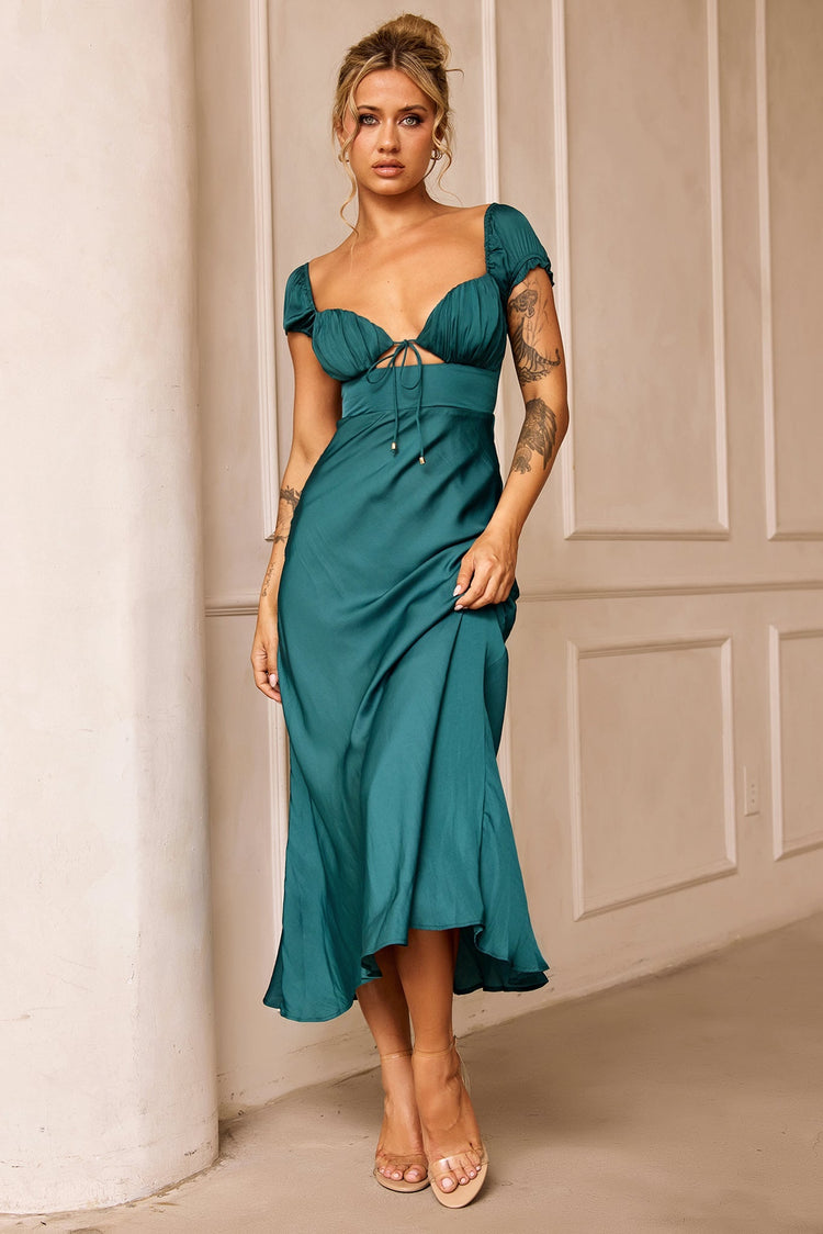 Jasmine Midi Dress - Forest Green for women