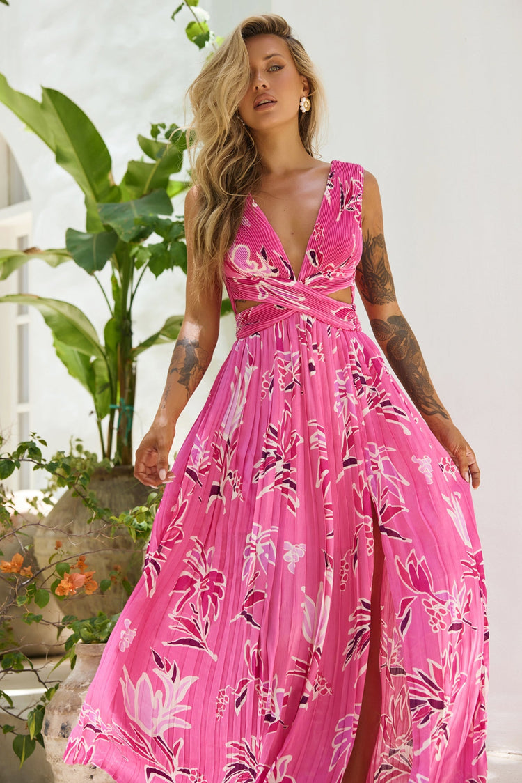 Just Like Paradise Maxi Dress - Hot Pink for women