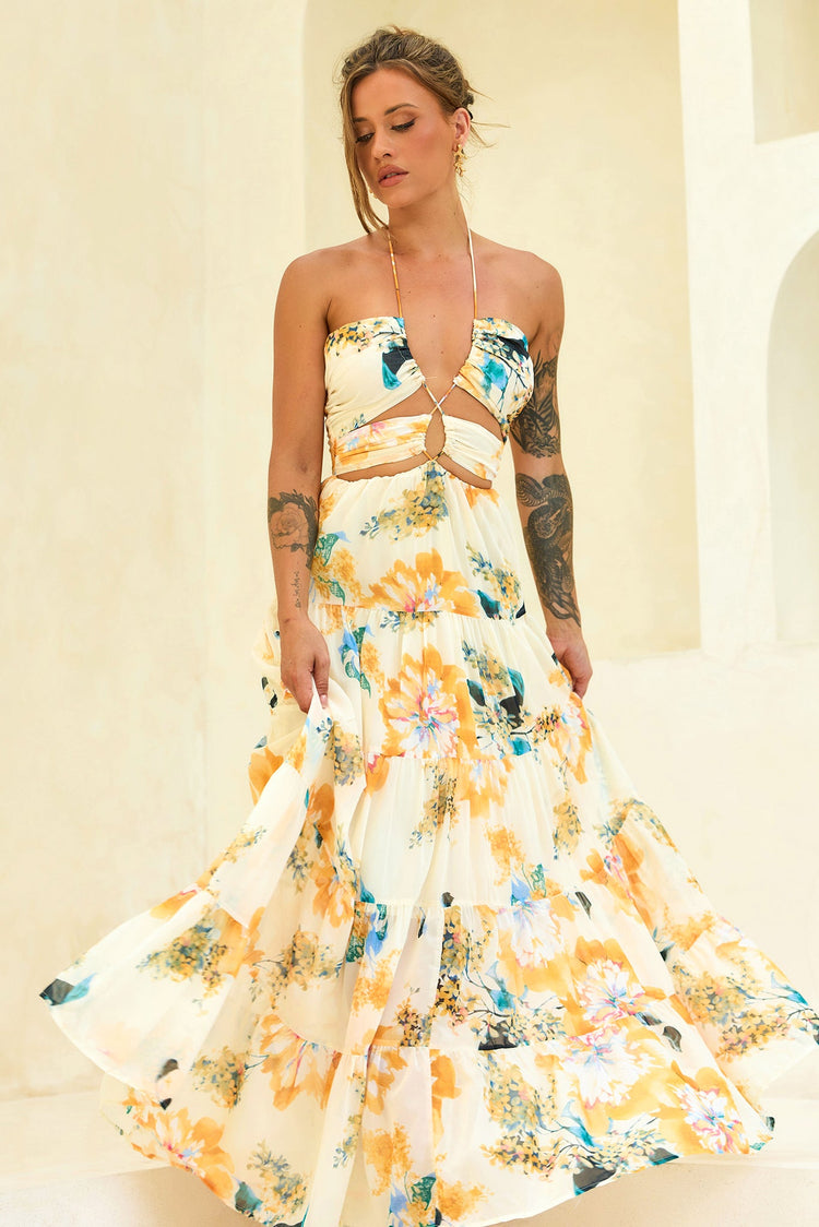 Like A Dream Maxi Dress - Beige for women