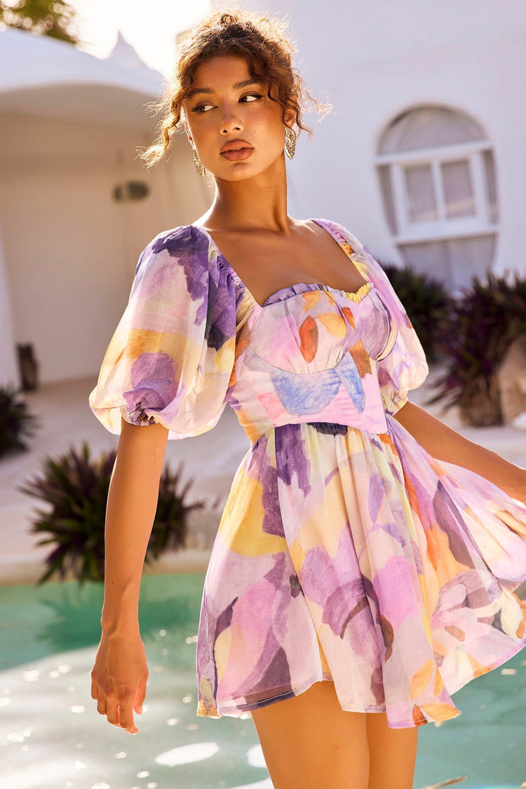 Look My Way Mini Dress - Purple Multi for women
