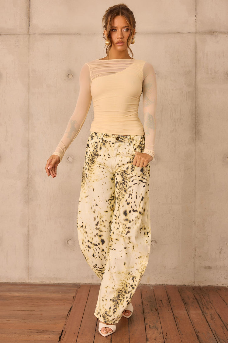 Montmartre Leopard Denim Jeans - Snow Leopard for women