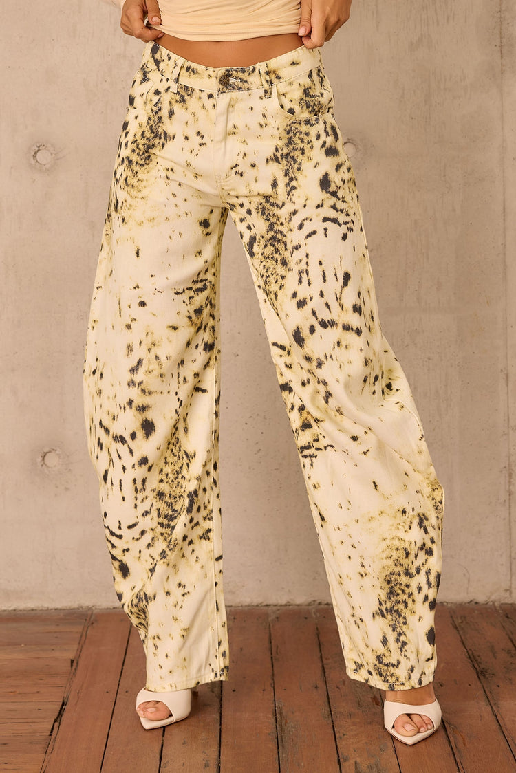 Montmartre Leopard Denim Jeans - Snow Leopard for women