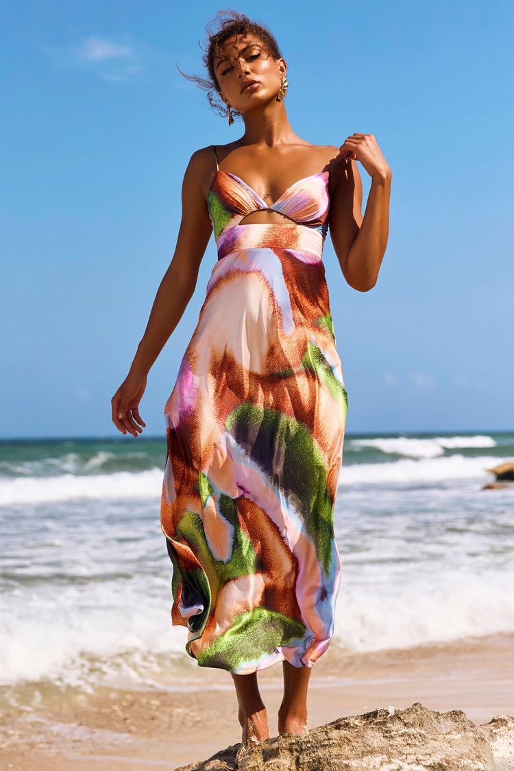 Name Me Maxi Dress - Orange Multi for women