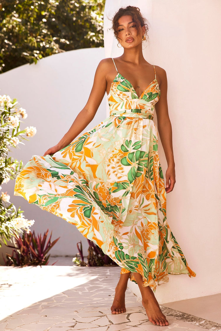 New Fantasy Maxi Dress - Green Multi for women