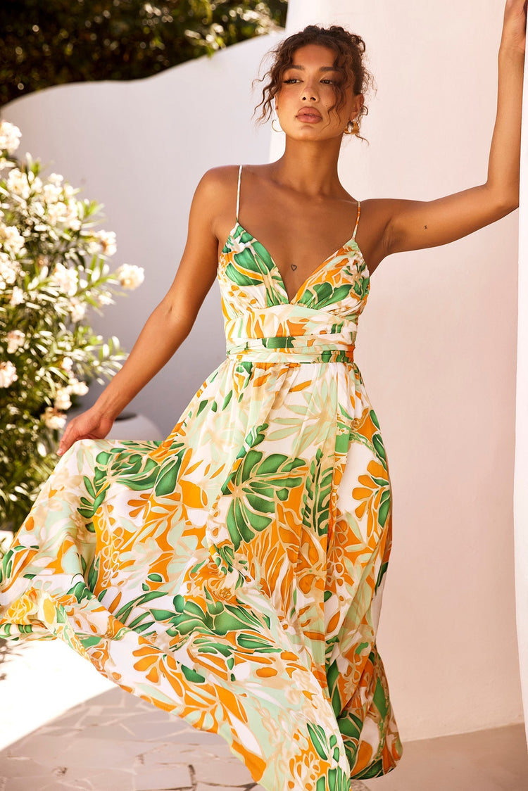 New Fantasy Maxi Dress - Green Multi for women