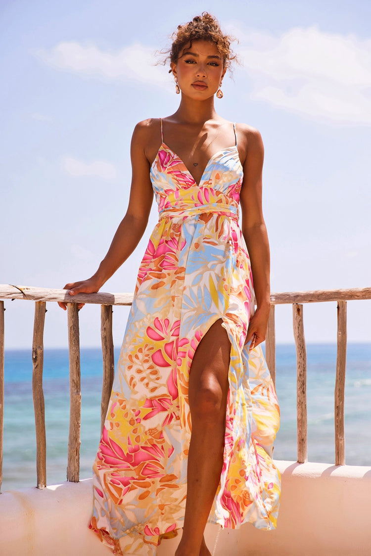 chinese dress ladies Curve Floral Fantasy Maxi Dress
