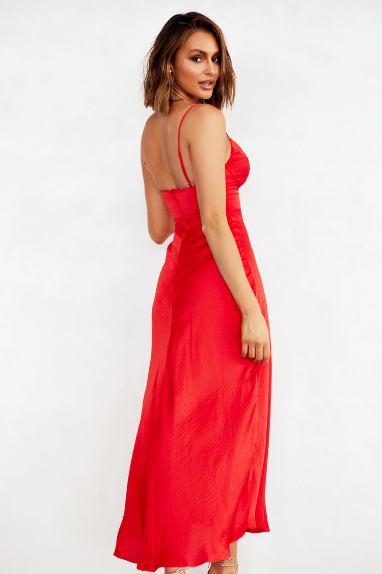 Night In August Midi Dress - Red for women