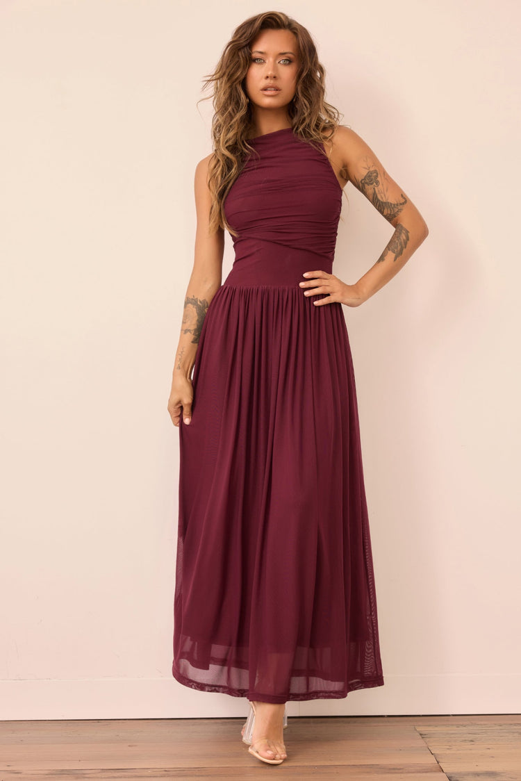 Painters Garden Maxi Dress - Plum for women