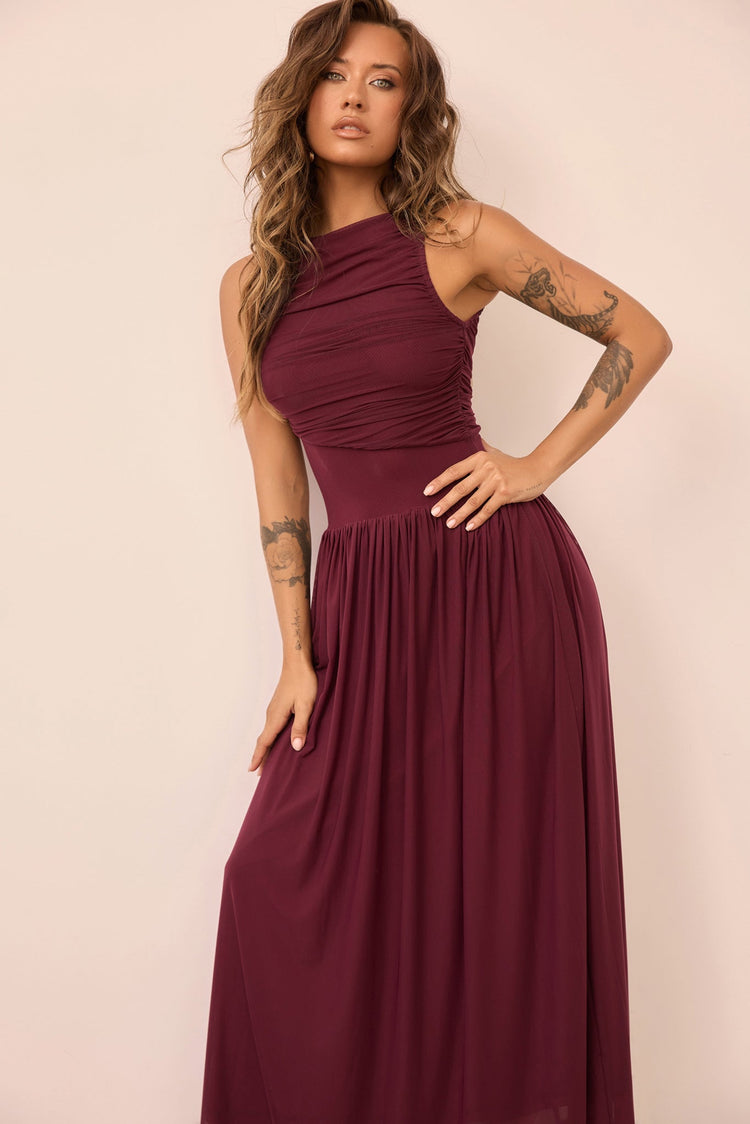 Painters Garden Maxi Dress - Plum for women