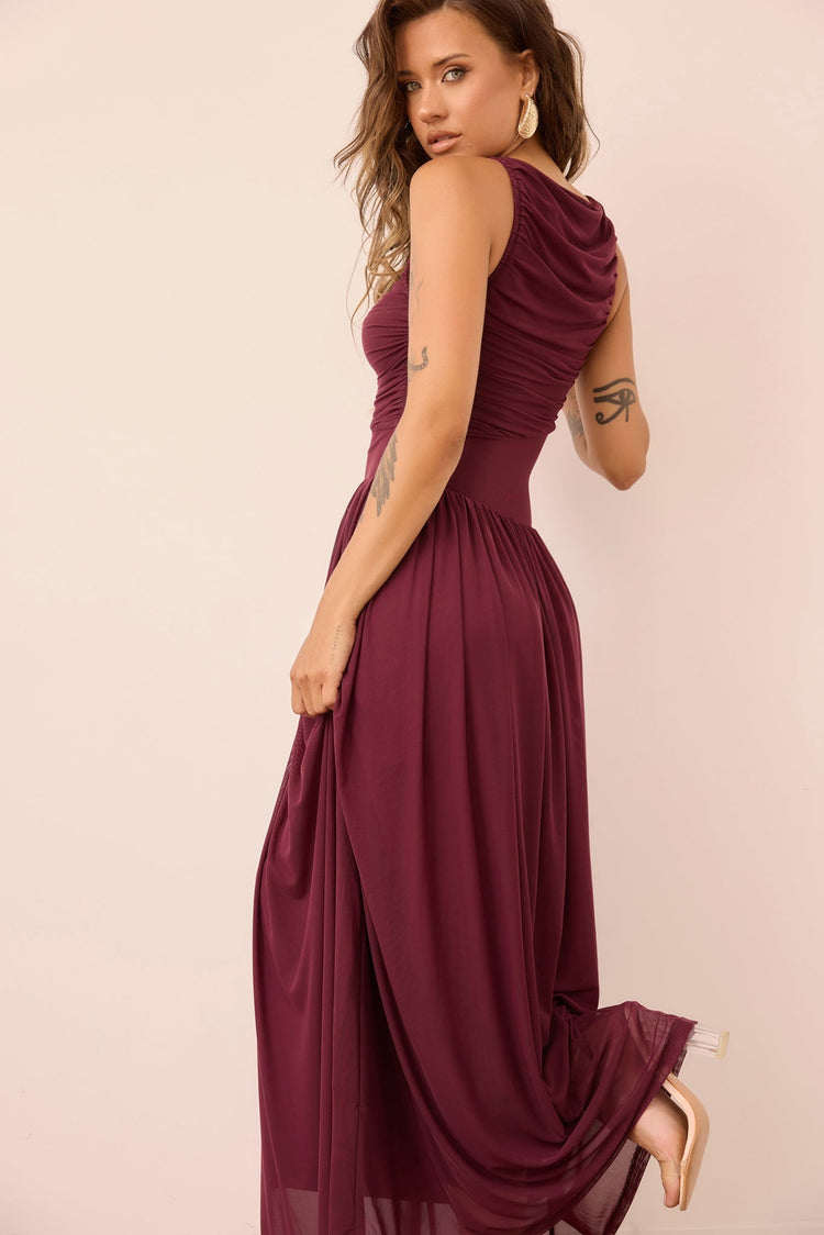 Painters Garden Maxi Dress - Plum for women